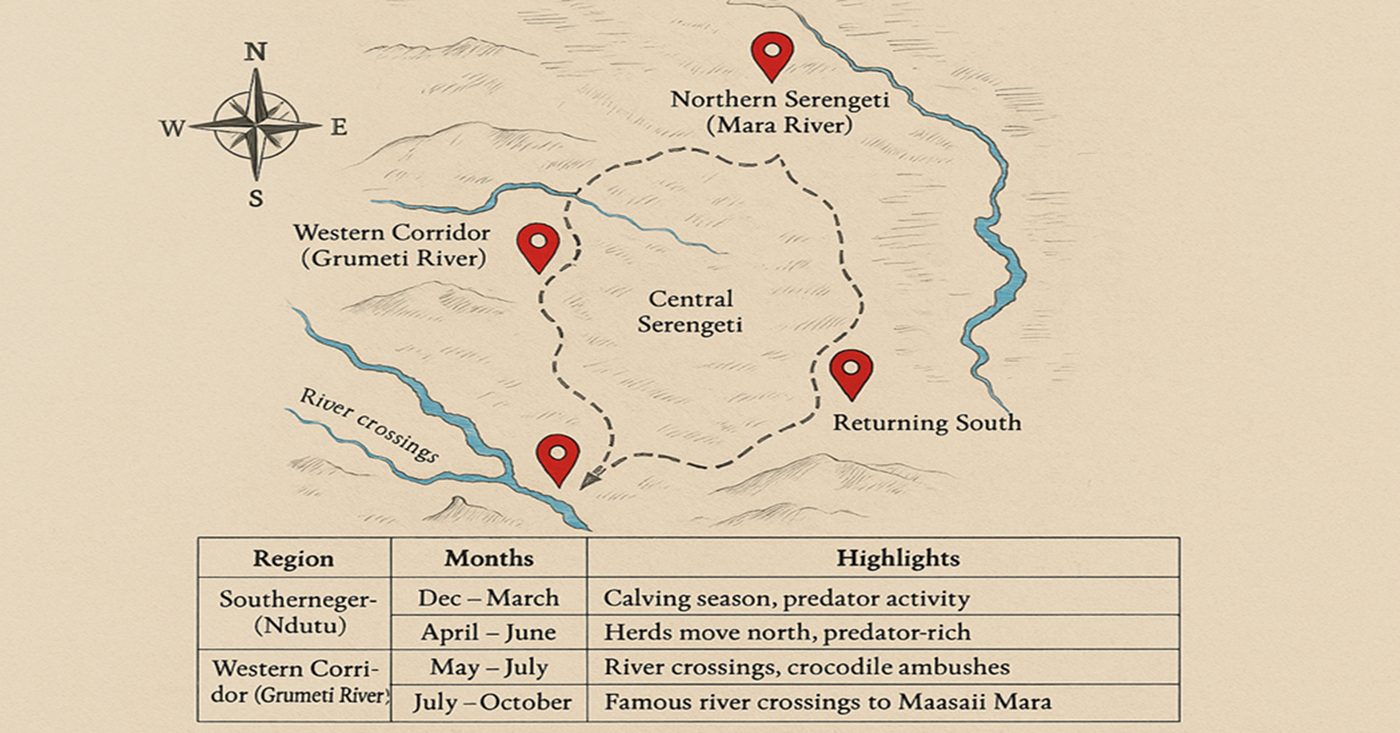 Serengeti Migration Map